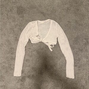 La Hearts Cream Knit Open-Front Cardigan